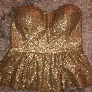 Gold sequin party top